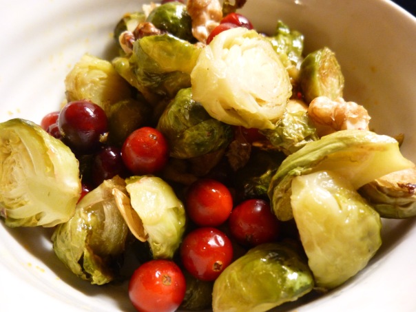 Brussels sprouts salad with cranberries